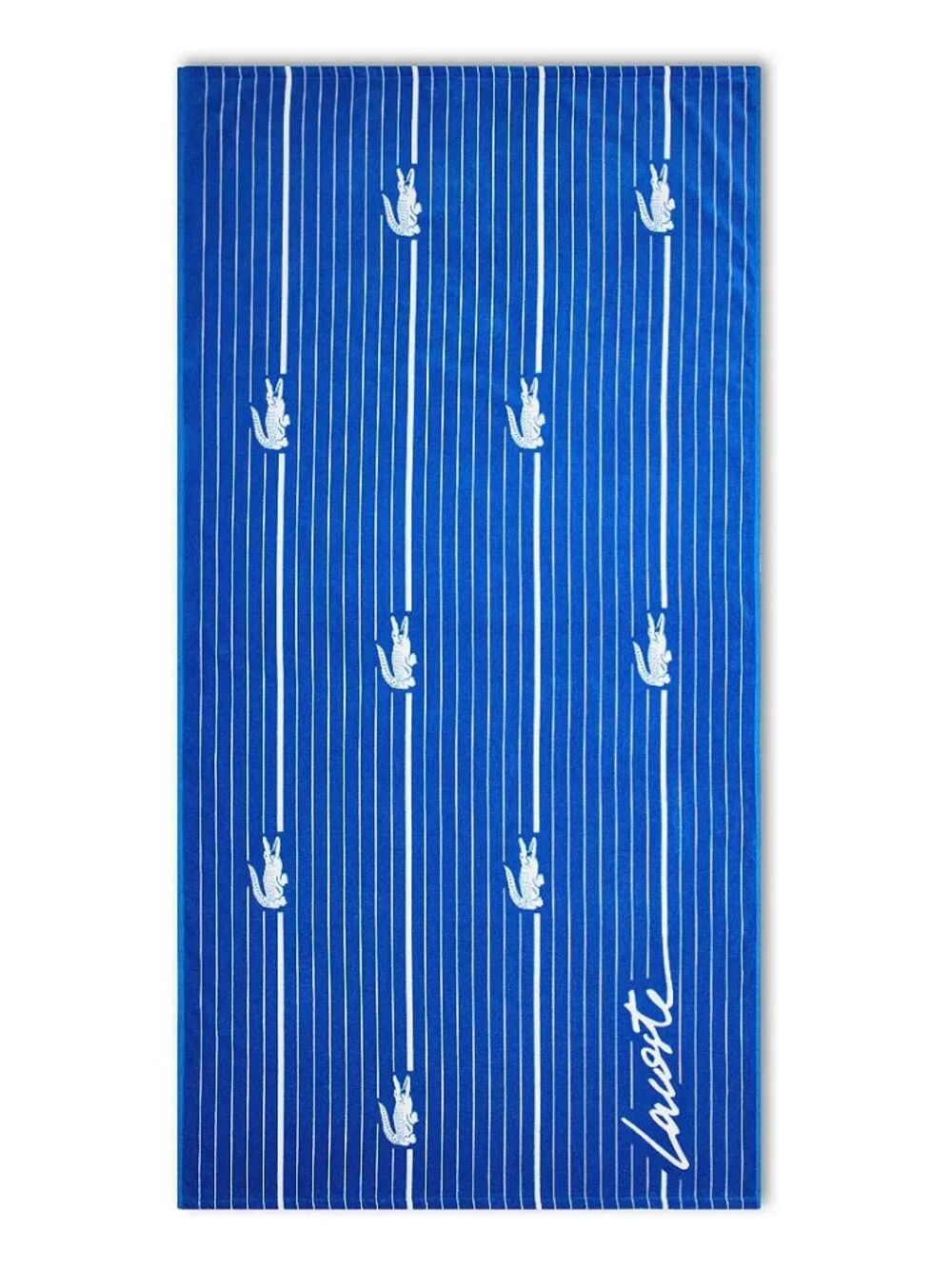 NWT 2 Lacoste Crocodile Print Shirting Cotton Beach Towel -2